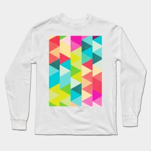 Bubblegum Triangles Pattern Long Sleeve T-Shirt